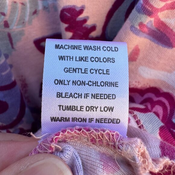 Serengeti Womens Floral V-Neck Long Sleeve Boho Pink Purple Tunic Blouse Top XL - Picture 6 of 8